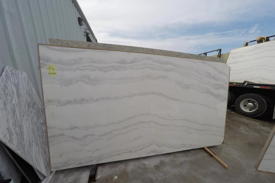 Marble slab — stone photographed in the yard, 120 by 60 inches