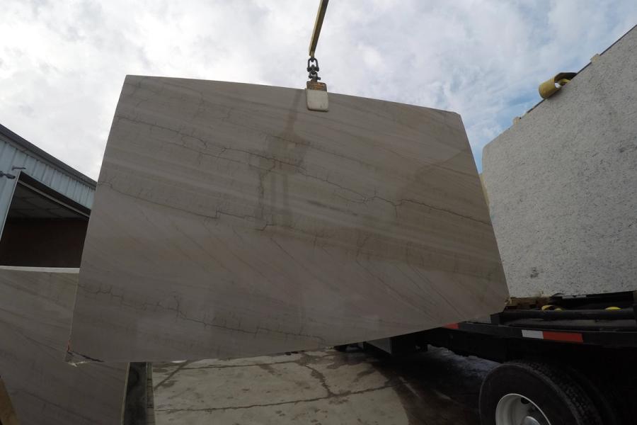 Quartzite slab — stone photographed in the yard, 120 by 60 inches