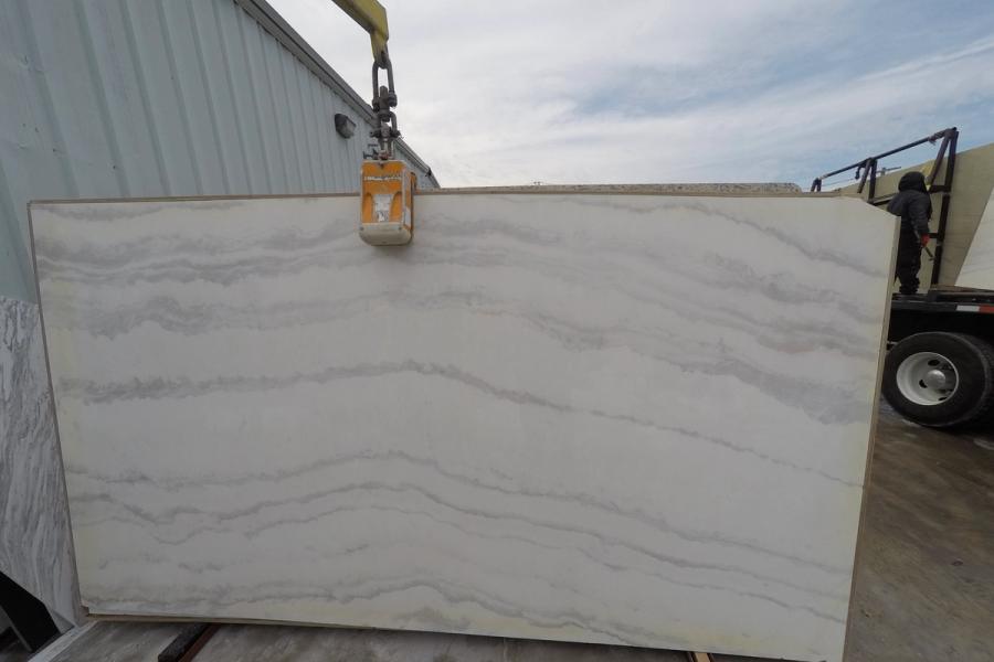 Quartzite slab — stone photographed in the yard, 120 by 60 inches