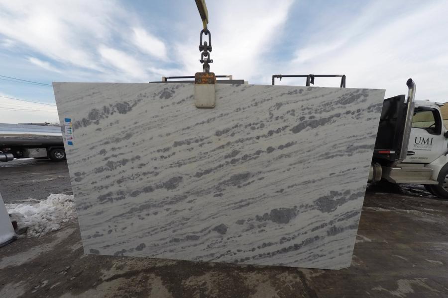 Quartzite slab — stone photographed in the yard, 120 by 60 inches